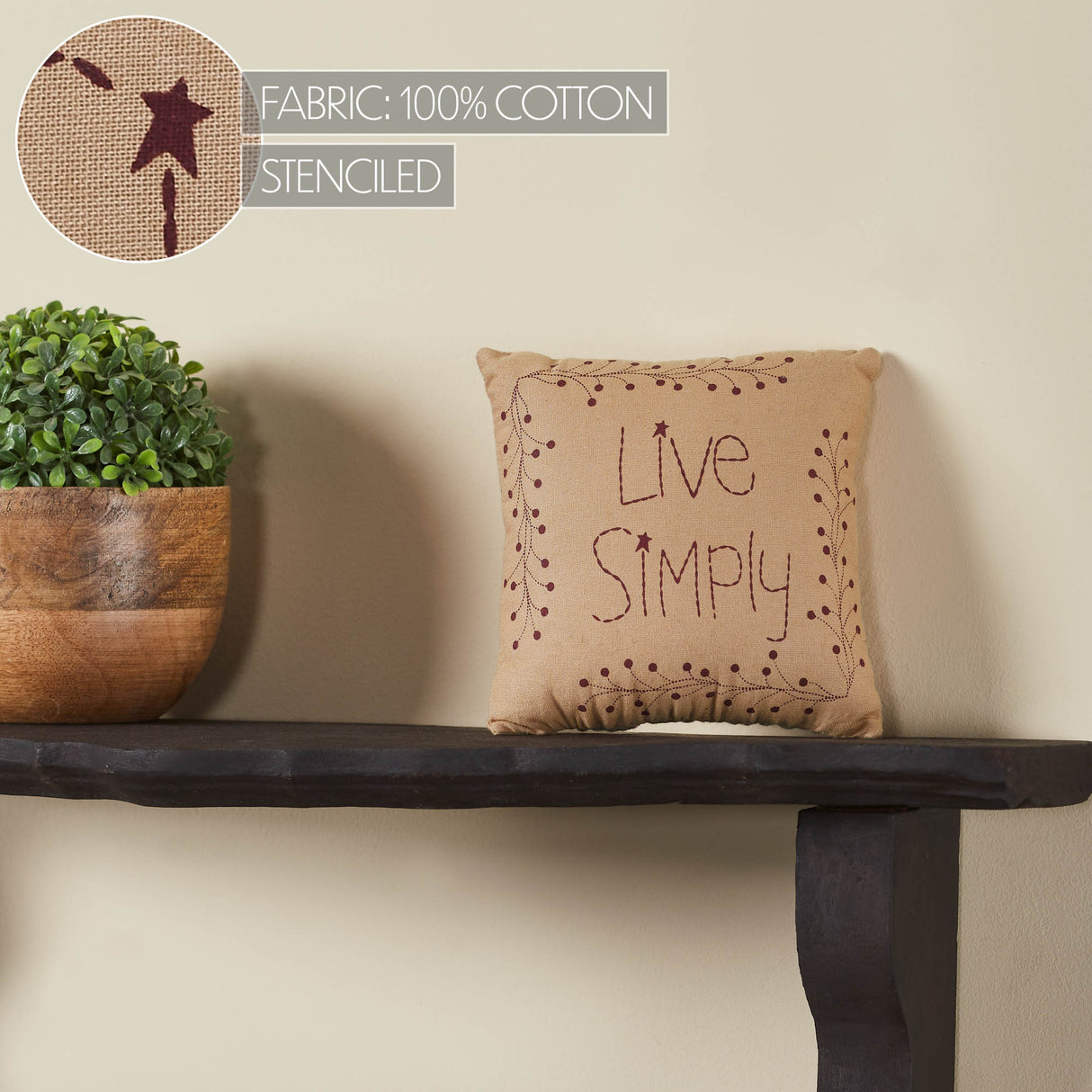 Pip Vinestar Live Simply Pillow 6x6