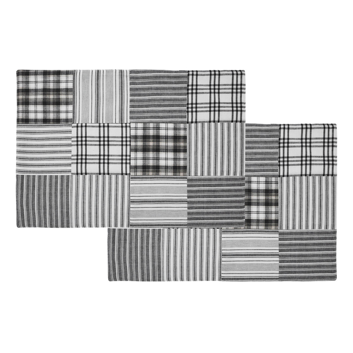 Sawyer Mill Black Quilted Placemat Set of 2 13x19, 3 Pack 6 Pack
