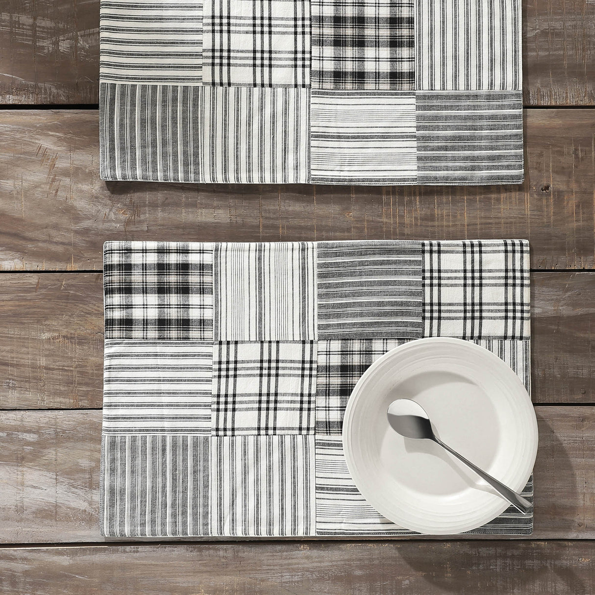 Sawyer Mill Black Quilted Placemat Set of 2 13x19