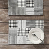 Sawyer Mill Black Quilted Placemat Set of 2 13x19, 3 Pack 6 Pack