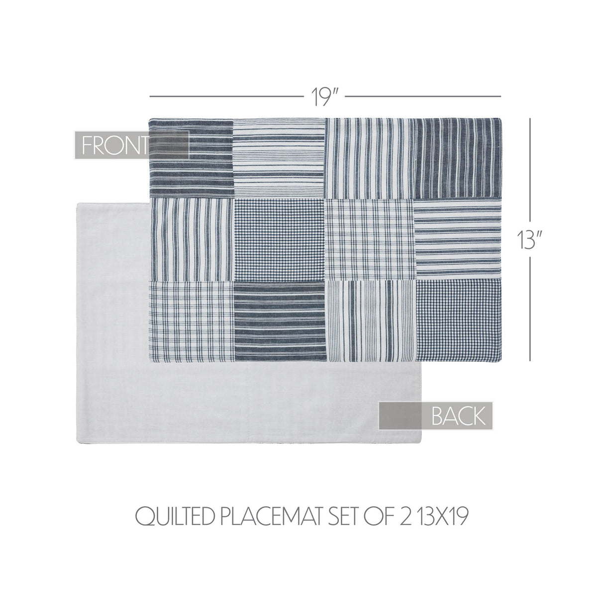Sawyer Mill Blue Quilted Placemat Set of 2 13x19, 4 Pack 8 Pack