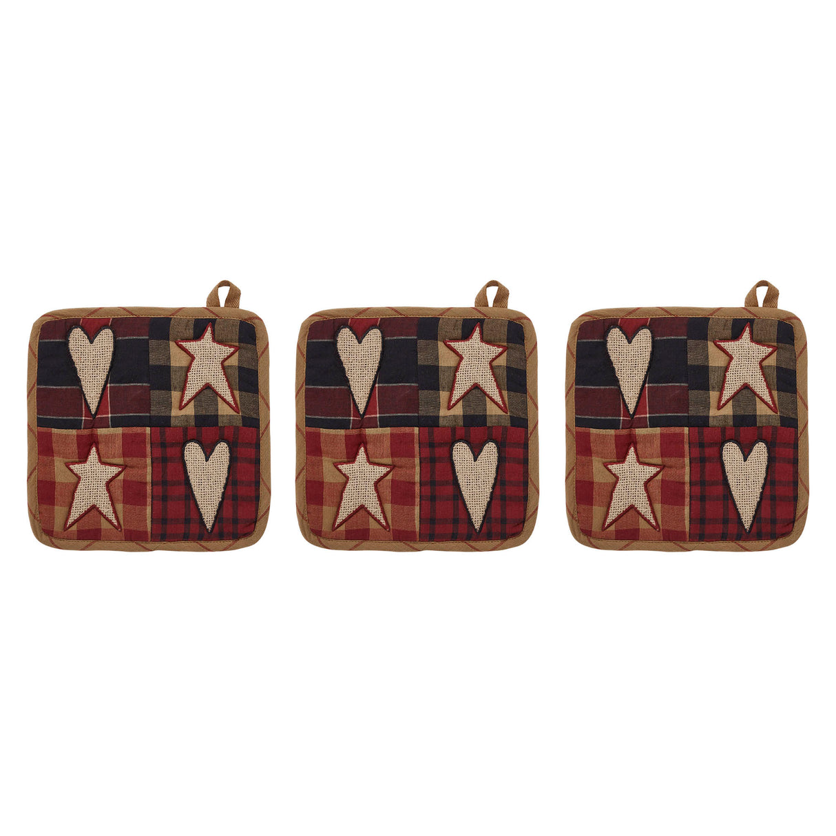 Connell Patchwork Pot Holder Set of 3 8x8