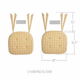 Buzzing Bees Golden Honey Check 16.5x18 Inch Chair Pad