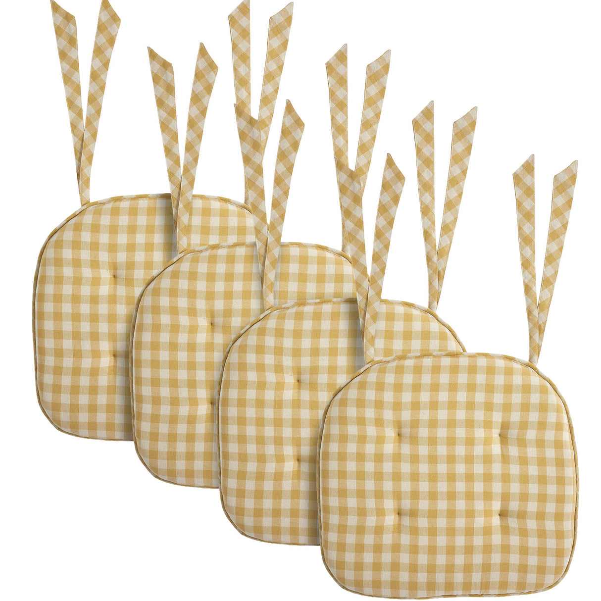 Buzzing Bees Golden Honey Check 16.5x18 Inch Chair Pad