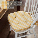 Golden Honey Check Chair Pad 16.5x18