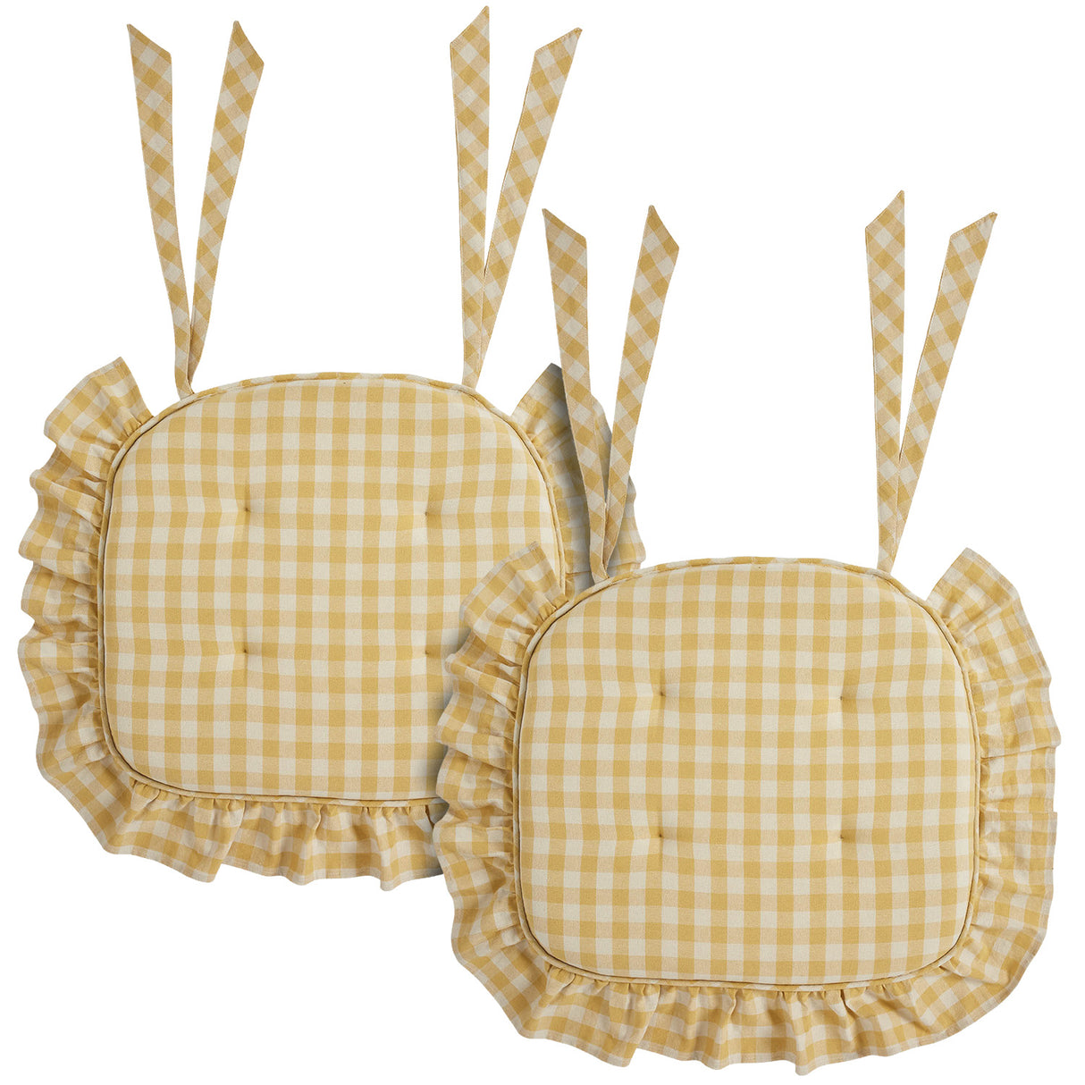 Buzzing Bees Golden Honey Ruffled 16.5x18 Inch Chair Pad