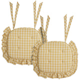 Buzzing Bees Golden Honey Ruffled 16.5x18 Inch Chair Pad