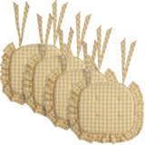 Buzzing Bees Golden Honey Ruffled 16.5x18 Inch Chair Pad