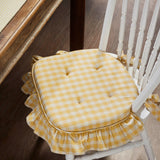 Buzzing Bees Golden Honey Ruffled 16.5x18 Inch Chair Pad