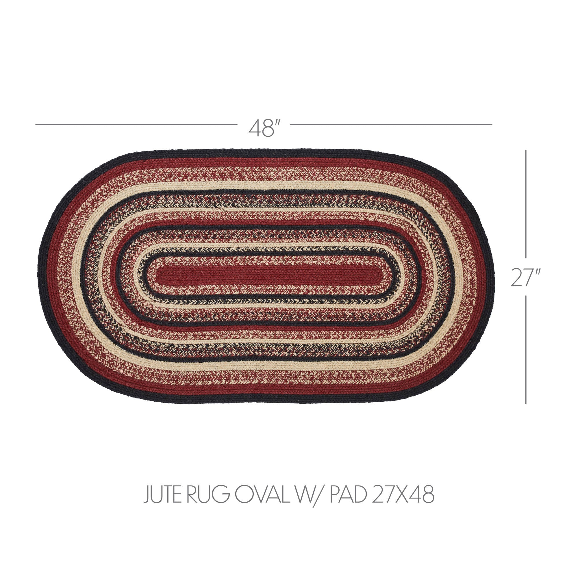 Connell Jute Rug Oval w/ Pad 27x48 – VHC Brands Home Decor
