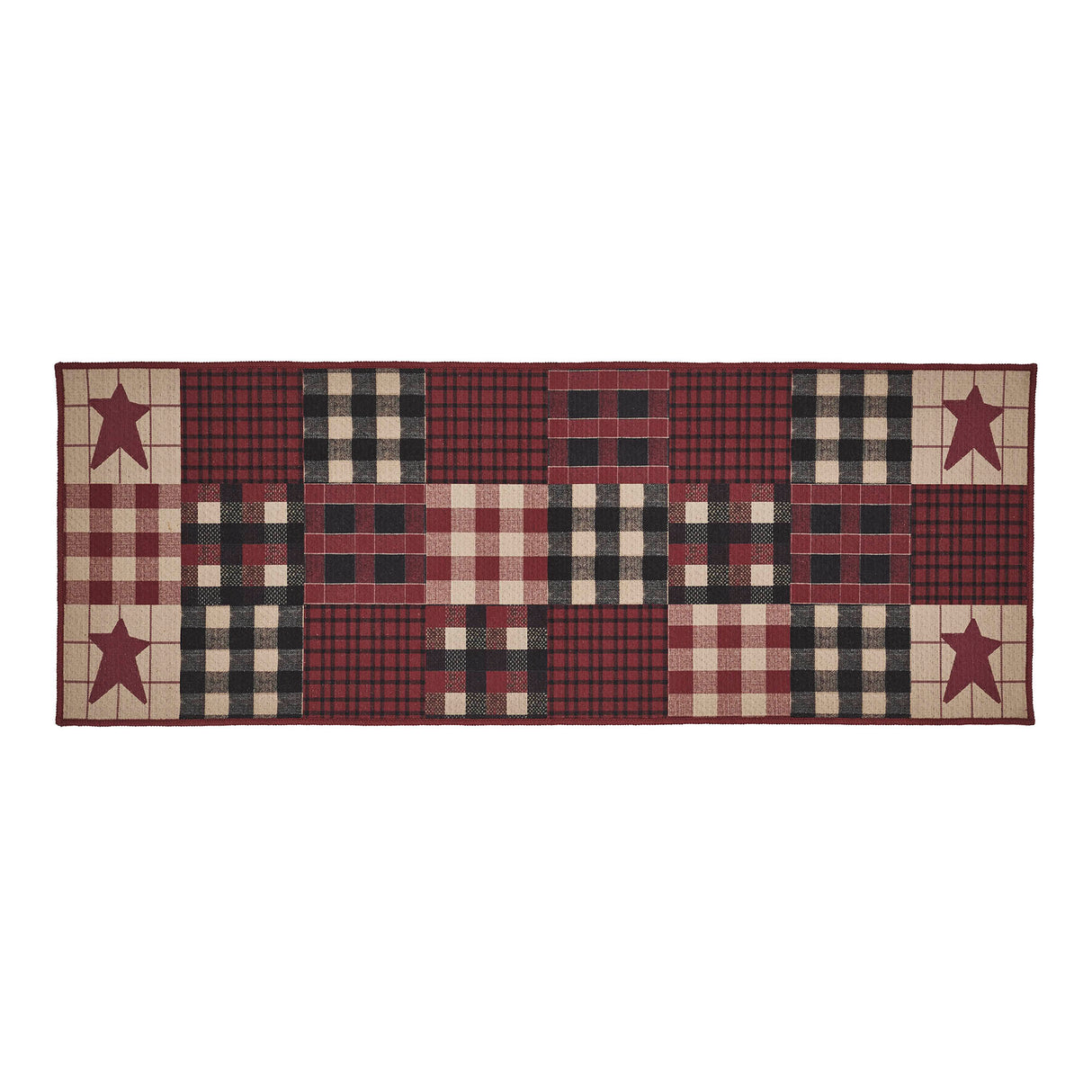 VHC Brands Connell Country Black 2 Piece Jute Rug Set, 17x36 and 17x48
