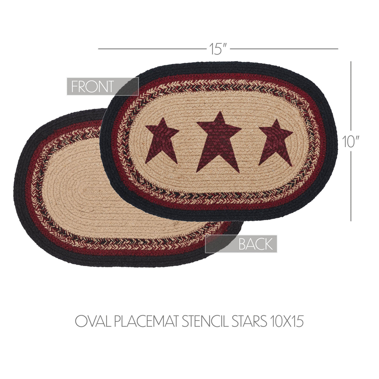 Connell Oval Placemat Stencil Stars 10x15, 2 Pack