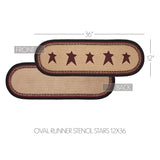 Connell Oval Runner Stencil Stars 12x36