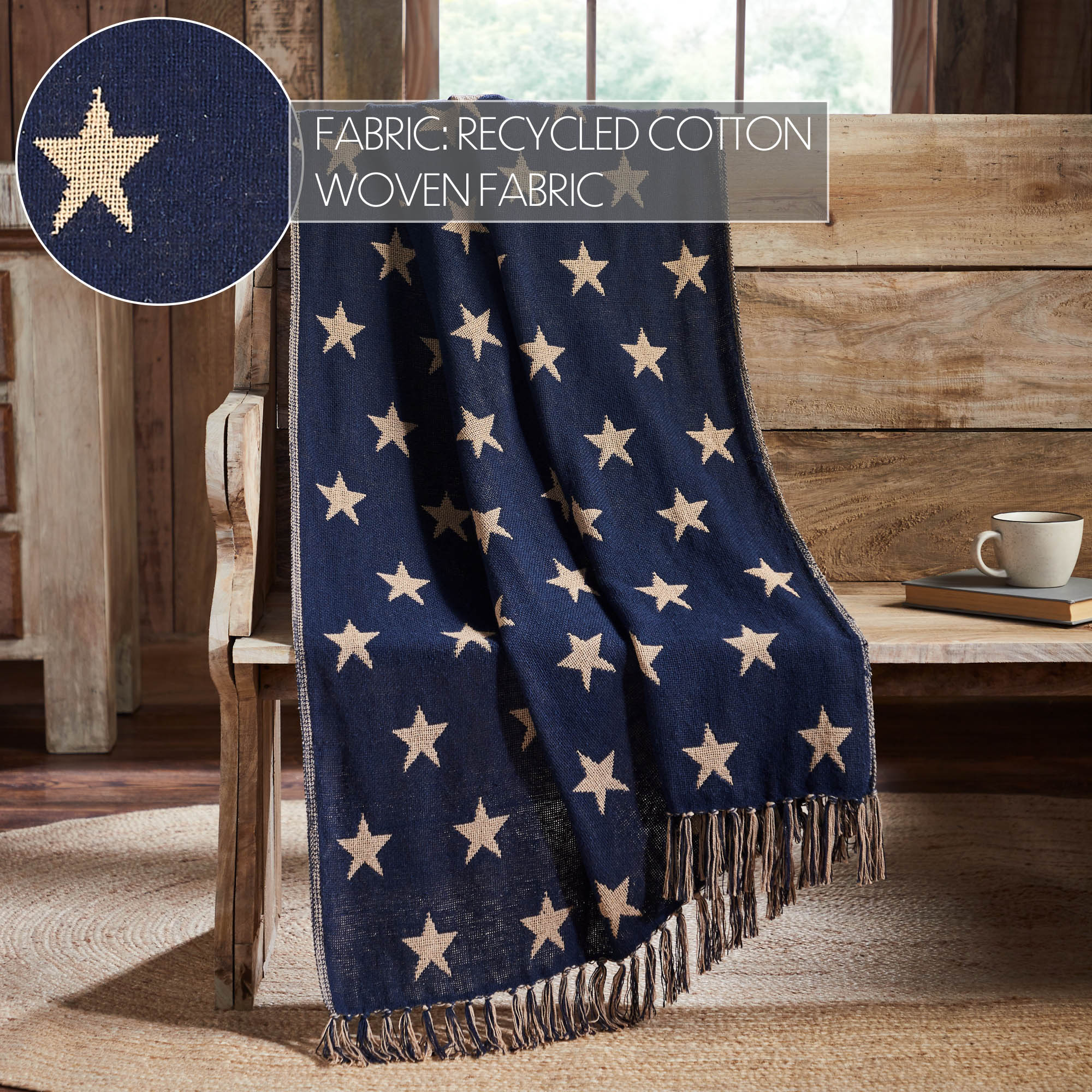 My Country Jacquard Stars Woven Throw 50x60 – VHC Brands