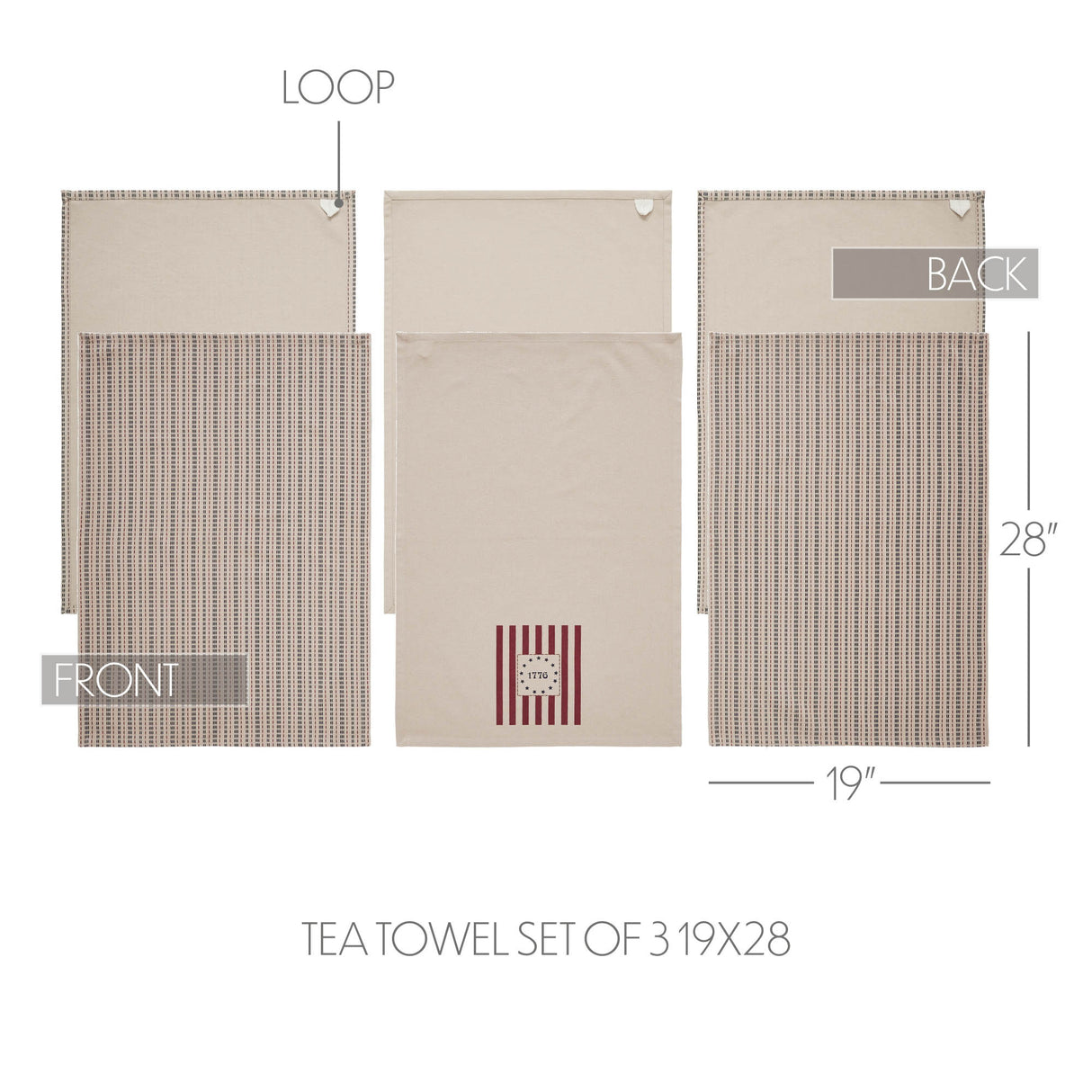 My Country Tea Towel Set of 3 19x28