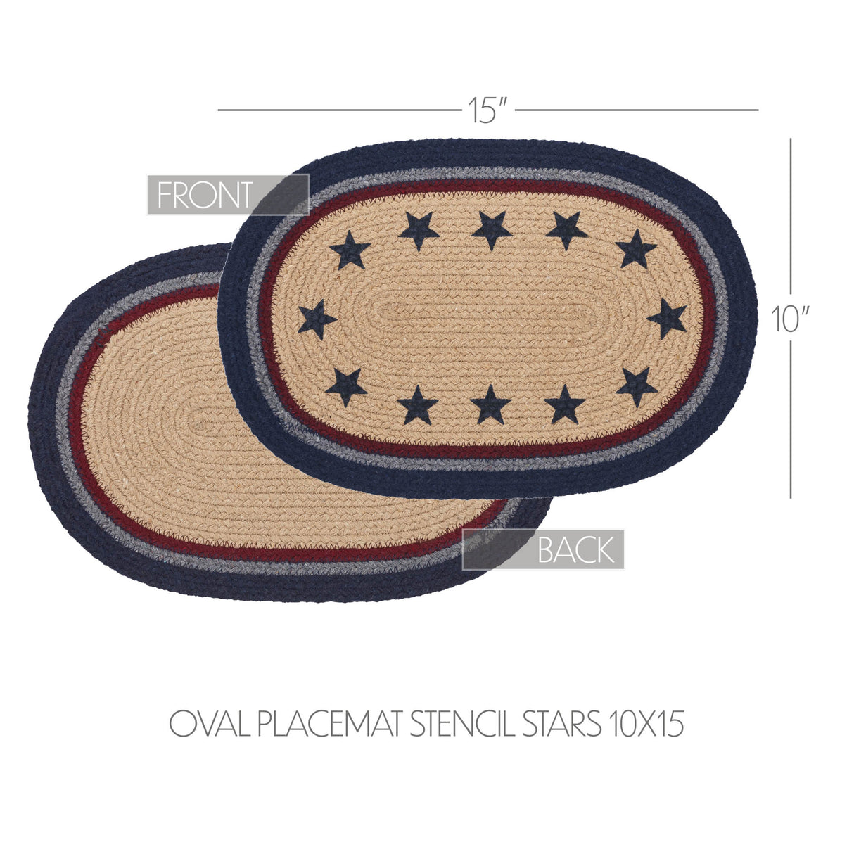 My Country Oval Placemat Stencil Stars 10x15, 6 Pack 6 Pack