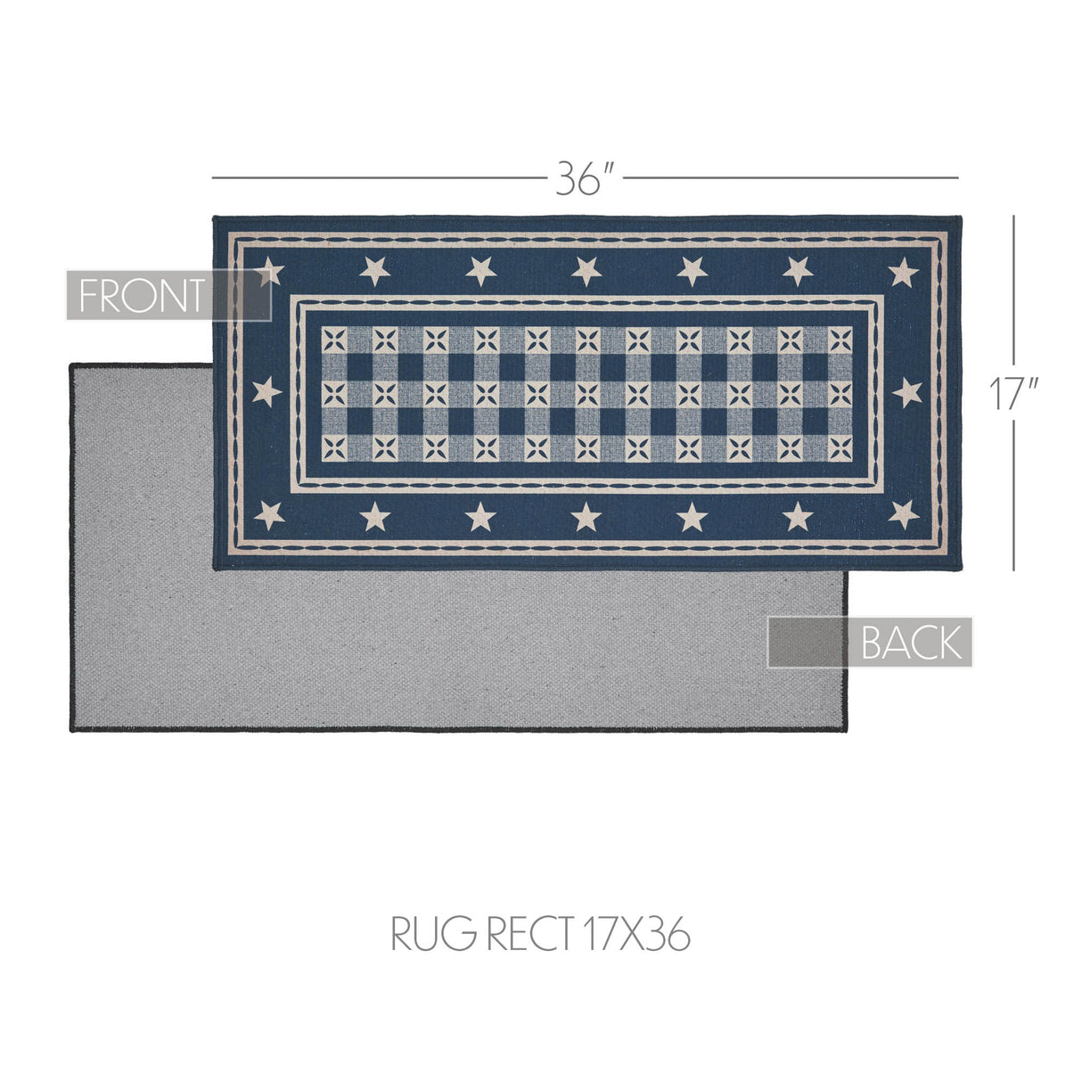 VHC Brands My Country Deep Indigo 2 Piece Rug Set, 17x36 and 17x48