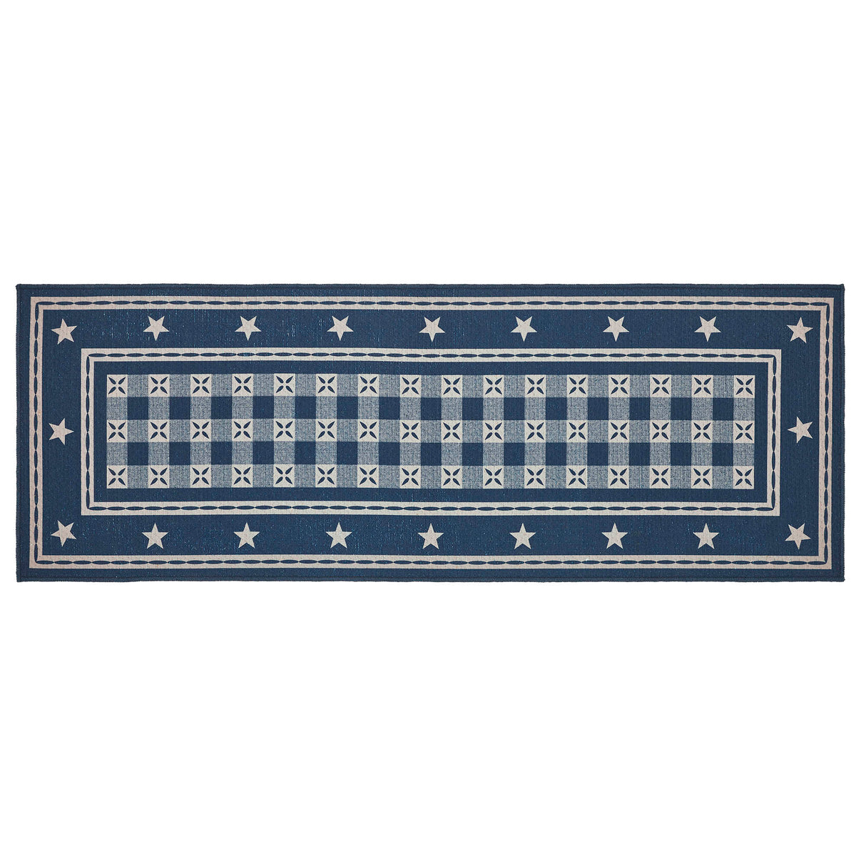 VHC Brands My Country Deep Indigo 2 Piece Rug Set, 17x36 and 17x48