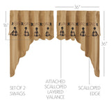 Pip Vinestar Scalloped Layered Swag Set of 2 36x36x16