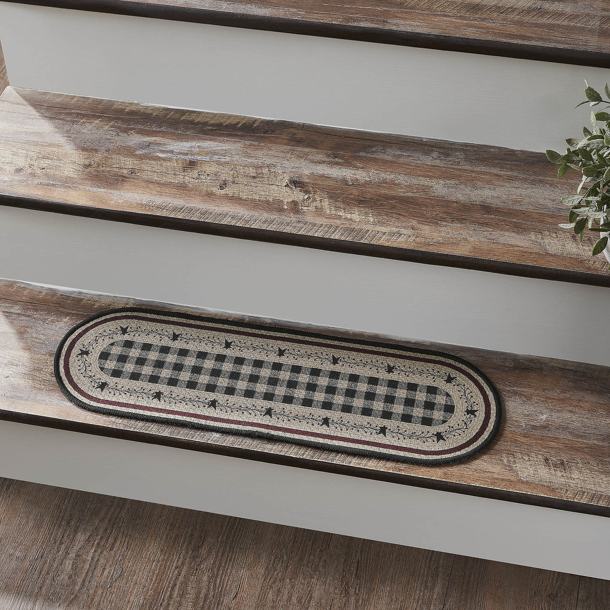 Pip Vinestar Polyester Stair Tread Oval Latex 8.5x27, Set of 7