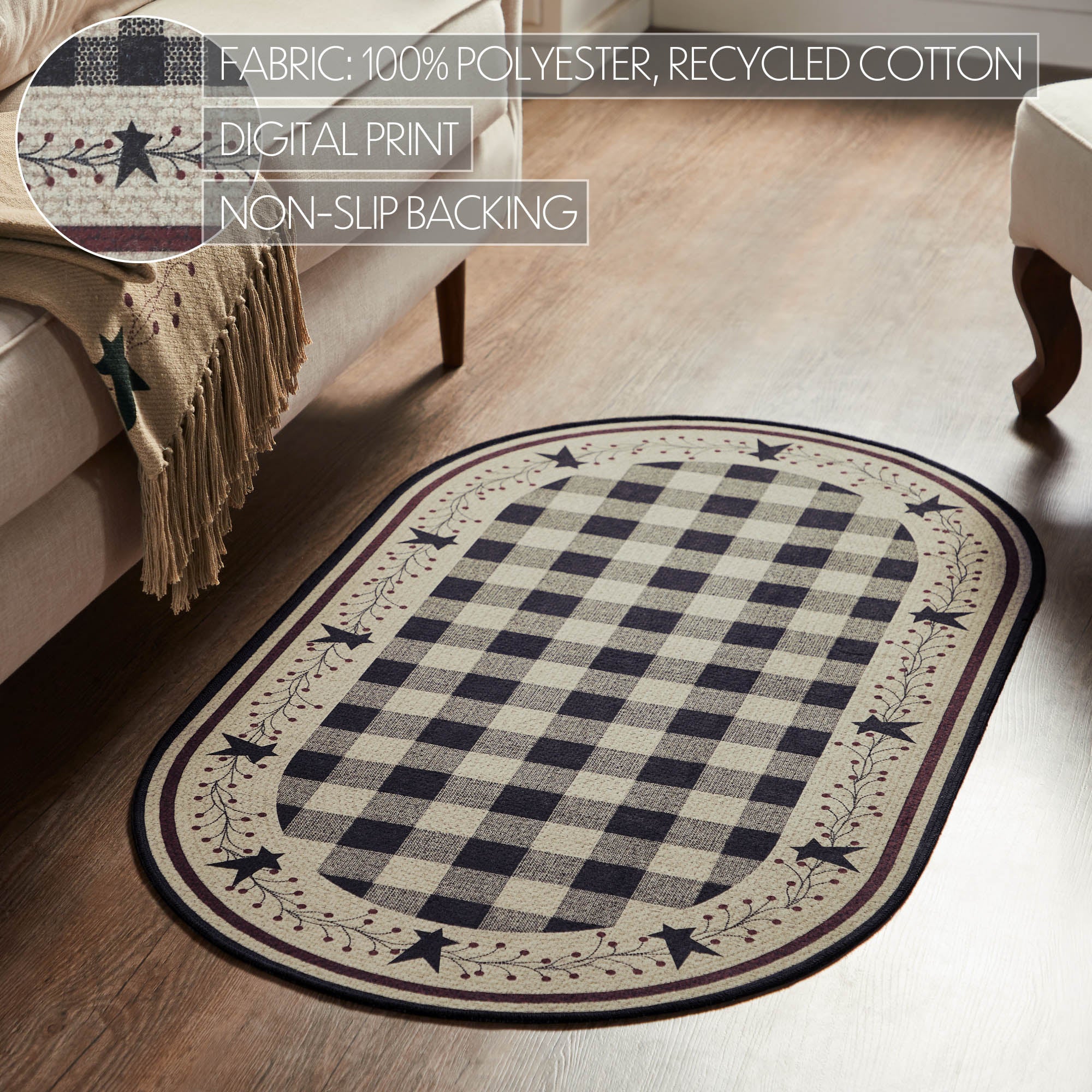 Pip Vinestar Polyester Rug Oval 27x48 – VHC Brands Home Decor