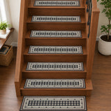 Pip Vinestar Polyester Stair Tread Rect Latex 8.5x27, Set of 7