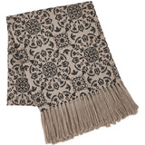 Custom House Black Tan Jacquard Woven Throw 50x60