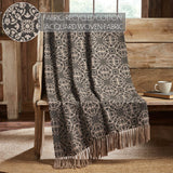 Custom House Black Tan Jacquard Woven Throw 50x60