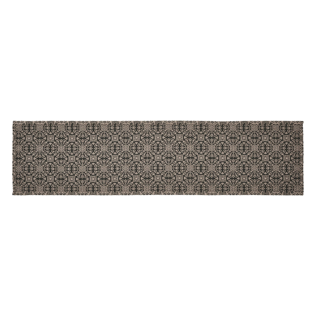 Custom House Black Tan Jacquard Runner 12x48