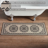 Custom House Black Tan Jacquard Polyester Bathmat 17x48