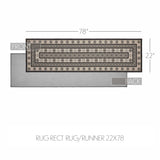 Custom House Black Tan Jacquard Polyester Rug/Runner Rect 22x78
