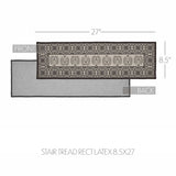 Custom House Black Tan Jacquard Polyester Stair Tread Rect Latex 8.5x27, Set of 7