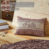 Custom House Burgundy Tan Jacquard Faith Pillow 9.5x14