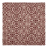 Custom House Burgundy Tan Jacquard Table Topper 20x20