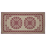 Custom House Burgundy Tan Jacquard Polyester Bathmat 17x36