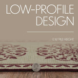 Custom House Burgundy Tan Jacquard Polyester Bathmat 17x48