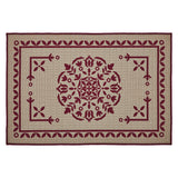 Custom House Burgundy Tan Jacquard Polyester Bathmat 20x30
