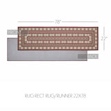 Custom House Burgundy Tan Jacquard Polyester Rug/Runner Rect 22x78