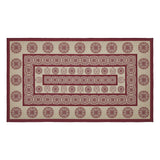 Custom House Burgundy Tan Jacquard Polyester Rug Rect 27x48