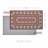 Custom House Burgundy Tan Jacquard Polyester Rug Rect 27x48