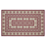 Custom House Burgundy Tan Jacquard Polyester Rug Rect 36x60