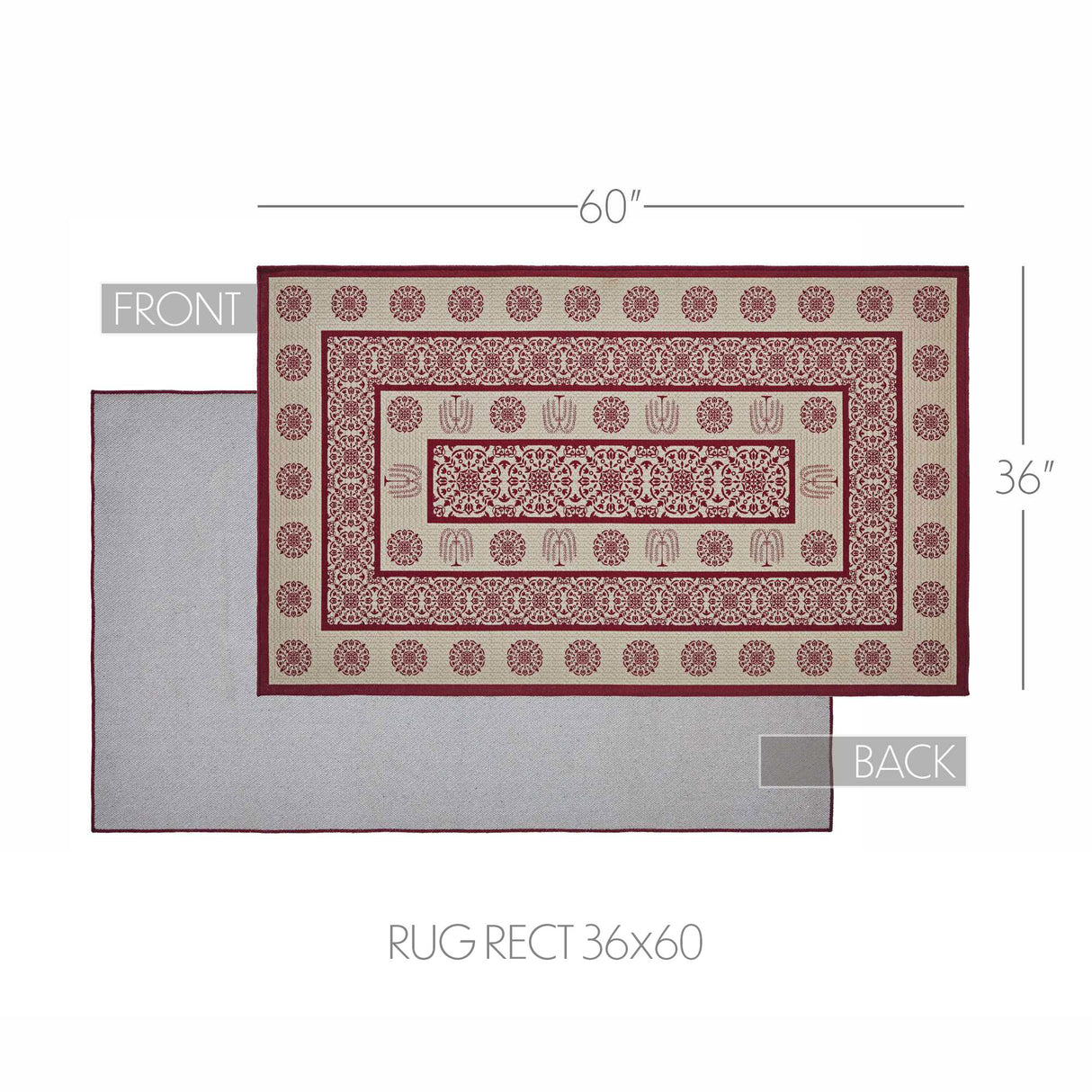 Custom House Burgundy Tan Jacquard Polyester Rug Rect 36x60