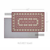 Custom House Burgundy Tan Jacquard Polyester Rug Rect 36x60