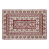 Custom House Burgundy Tan Jacquard Polyester Rug Rect 48x72