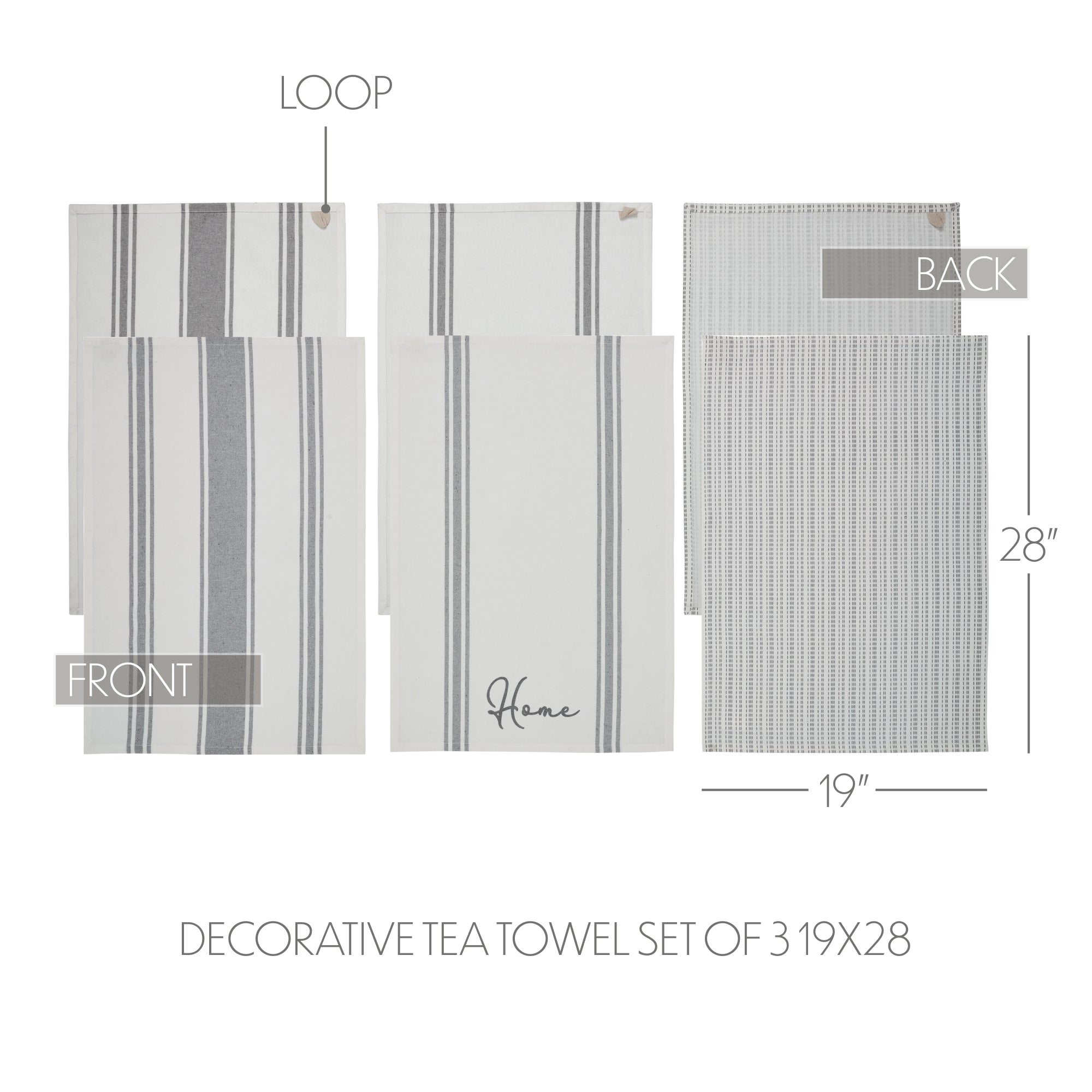 Finders Keepers Decorative Tea Towel Set of 3 19x28 – VHC Brands