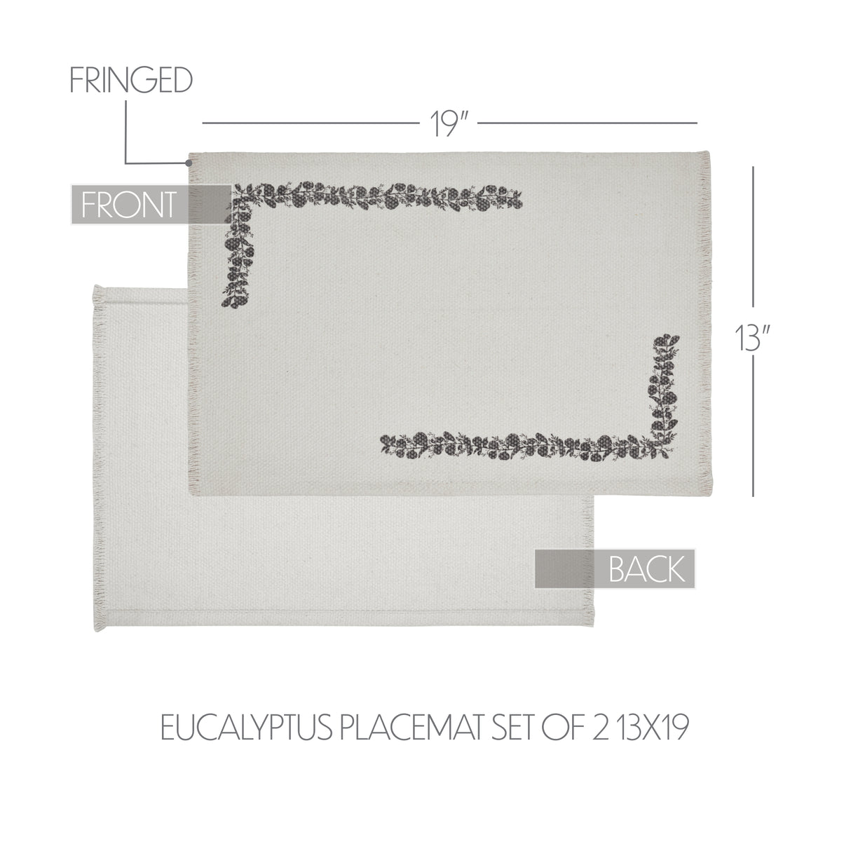 Finders Keepers Eucalyptus Placemat Set of 2 13x19, 4 Pack 8 Pack