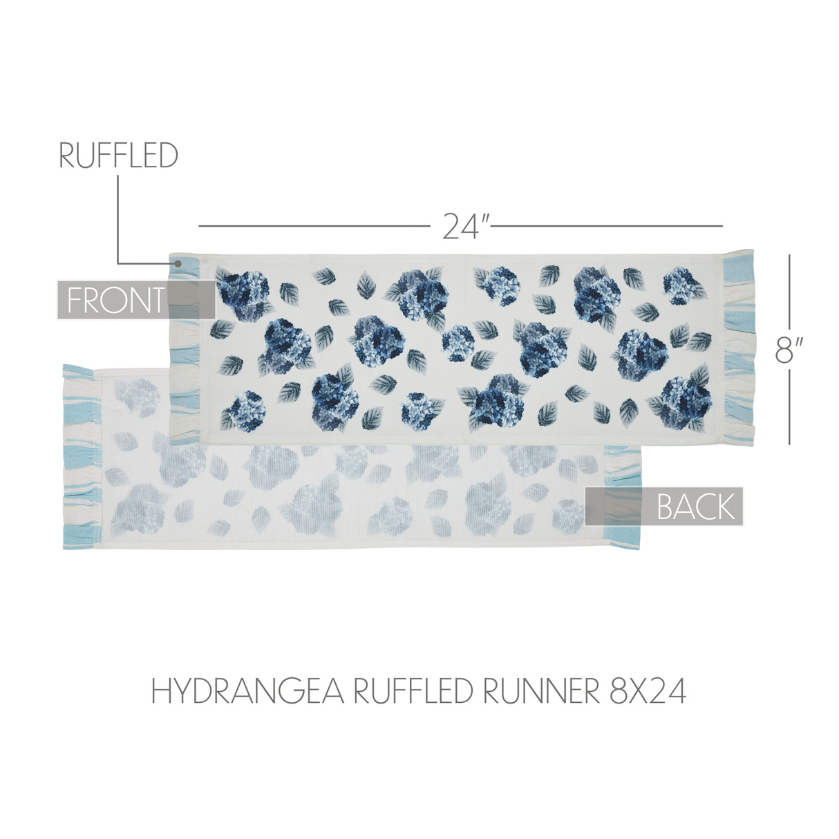 Finders Keepers Hydrangea Ruffled Runner 8x24