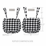 Annie Buffalo Check Ruffled Chair Pad 16.5x18