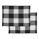 Placemat 13x19 Set of 2, Cotton Dining Room, Kitchen Placemat, Dining Table Placemats, Place Mat, Annie Buffalo Check Collection, Rectangle 13x19, Country Black, 3 Pack 6 Pack