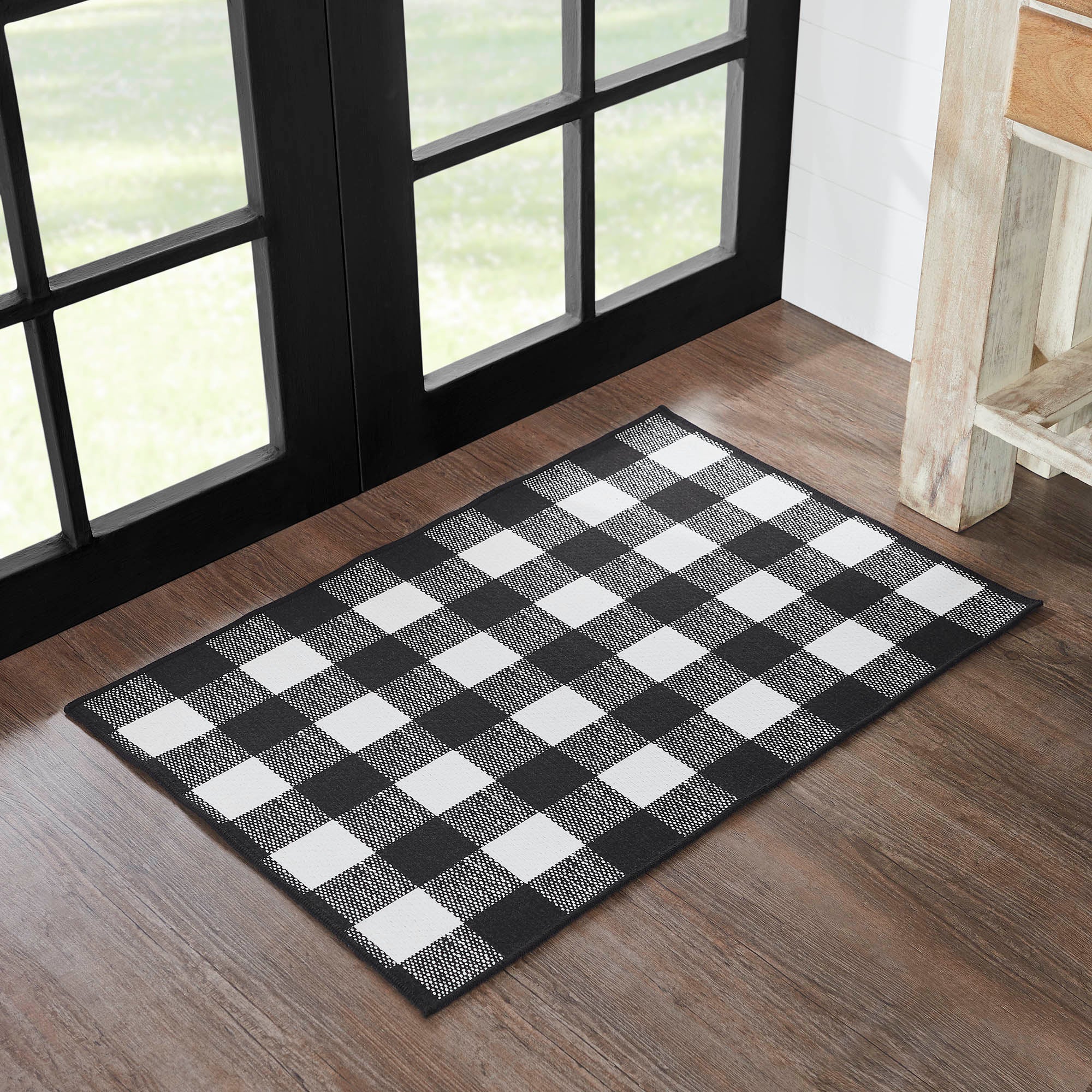 Annie Buffalo Check Black Polyester Rug Rect 24x36 – VHC Brands
